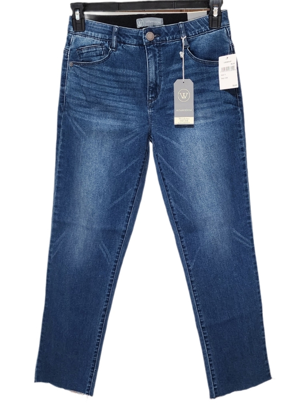 Wit & Wisdom Jeans Slim Straight Ankle Length Raw Hem High Rise Ab Solution 4